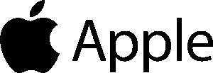 Black silhouette of the iconic bitten Apple logo with a leaf on top. A symbol of innovation, elegance, and global tech branding.