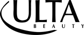 Black logo with “ULTA” in bold uppercase and “BEAUTY” in smaller caps beneath, framed by a sweeping arc from left to right. Clean and contemporary.