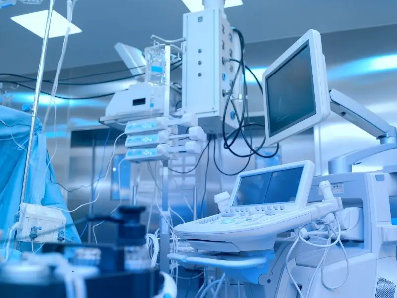 Sterile surgical room with advanced medical equipment cleaned by professional medical cleaning services.
